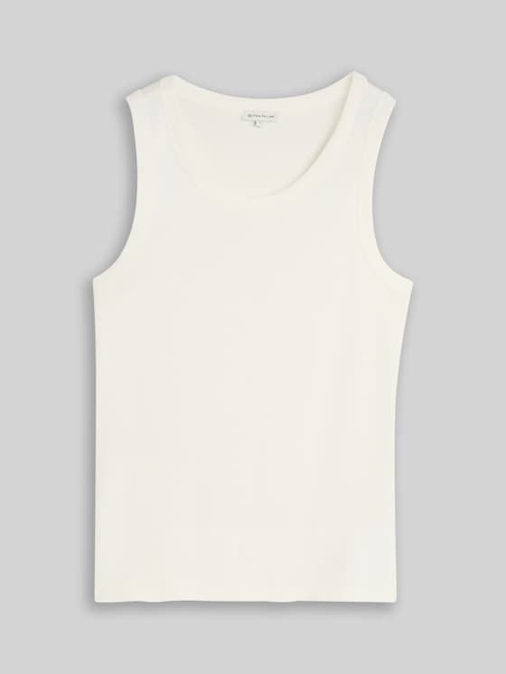 Top with ribbed texture - Whisper White