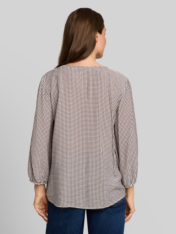 Blouse with pattern - small brown dot print