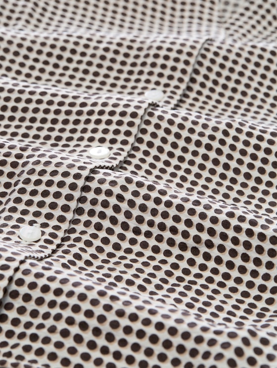 Blouse with pattern - small brown dot print