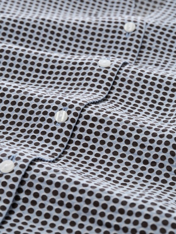 Blouse with pattern - small blue brown dot print