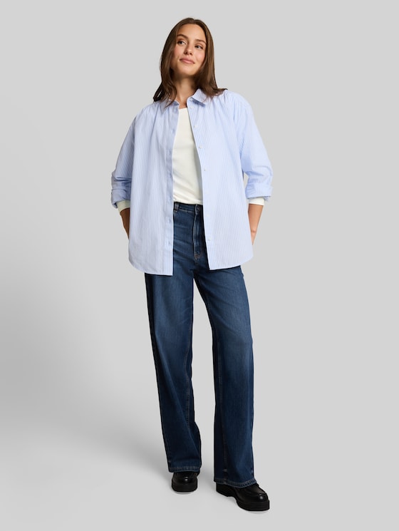 Basic long-sleeved cotton T-shirt - Whisper White