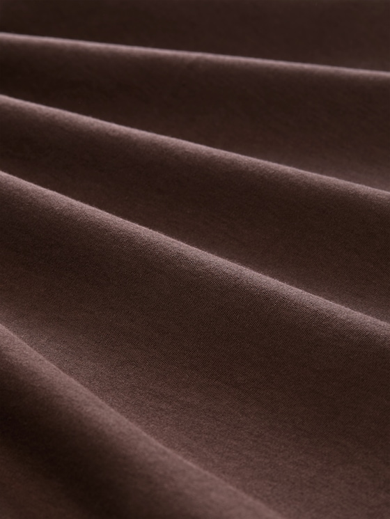 Basic long-sleeved cotton T-shirt - java dark brown
