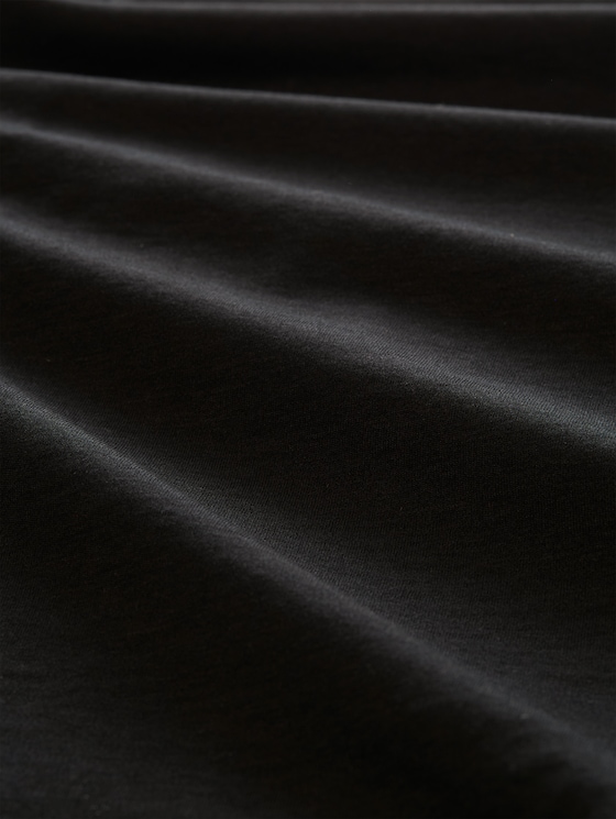 Basic long-sleeved cotton T-shirt - deep black