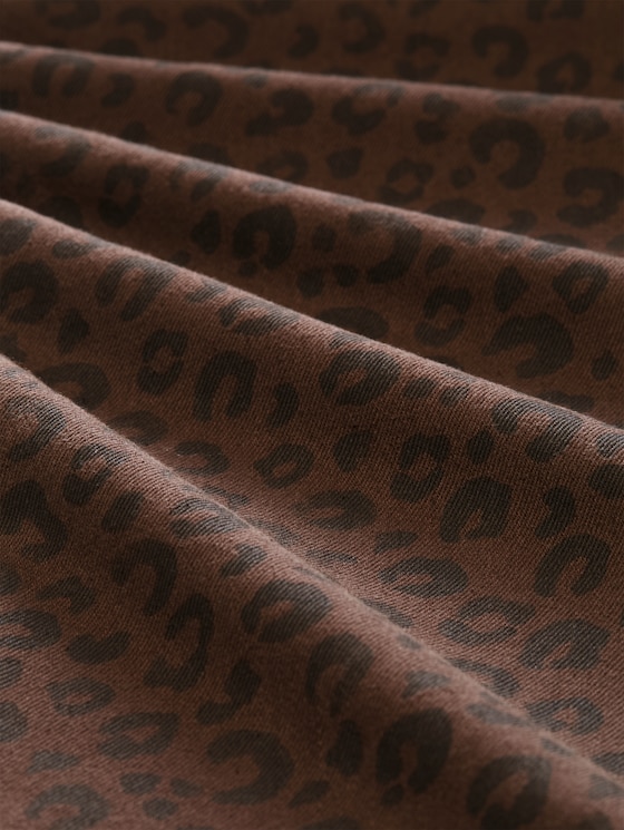 TTADEA BARREL jeans with leopard print - brown black leo