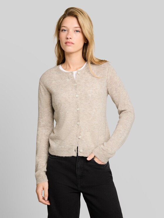 Cardigan with alpaca blend - atmosphere beige melange