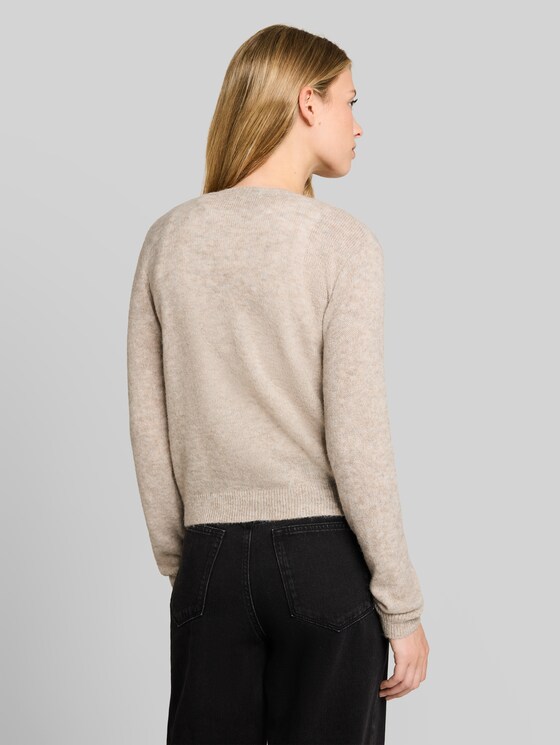 Cardigan with alpaca blend - atmosphere beige melange