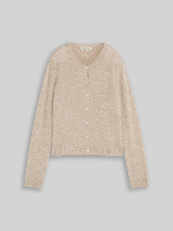 Cardigan with alpaca blend - atmosphere beige melange