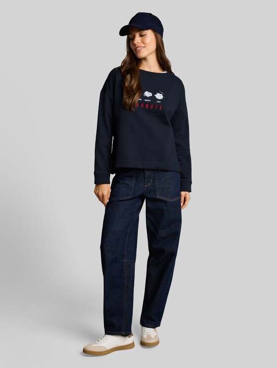 Loose-fit sweatshirt with Snoopy print - sky captain blue