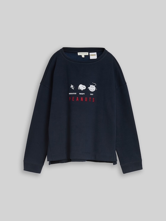Loose-fit sweatshirt with Snoopy print - sky captain blue