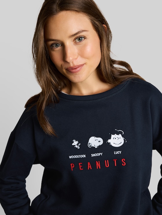 Loose-fit sweatshirt with Snoopy print - sky captain blue