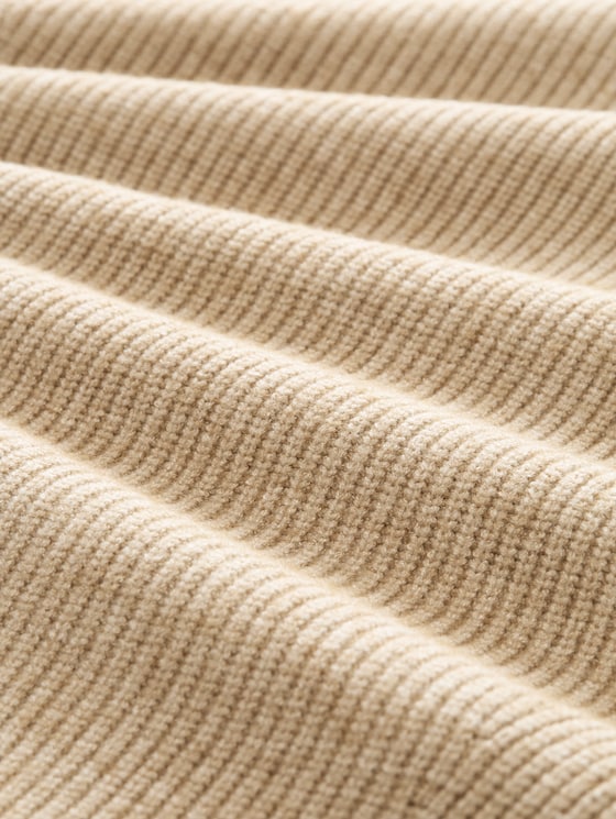 Plus Size - oversized knitted jumper with a round neckline - gravel beige melange
