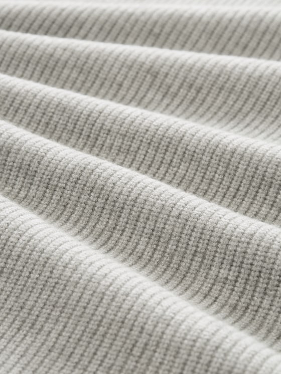 Plus Size - Oversized Turtleneck Jumper - soft grey melange