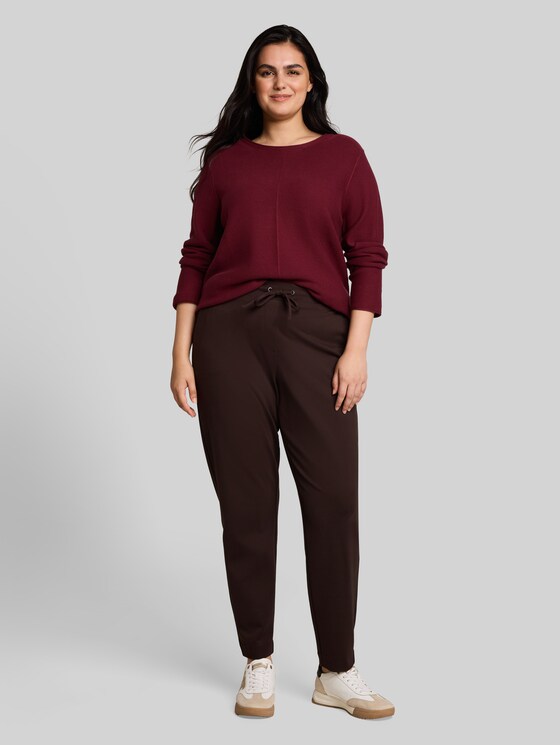 Plus Size – Cotton knitted jumper - Preppy Plum