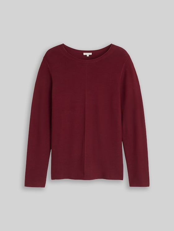 Plus Size – Cotton knitted jumper - Preppy Plum