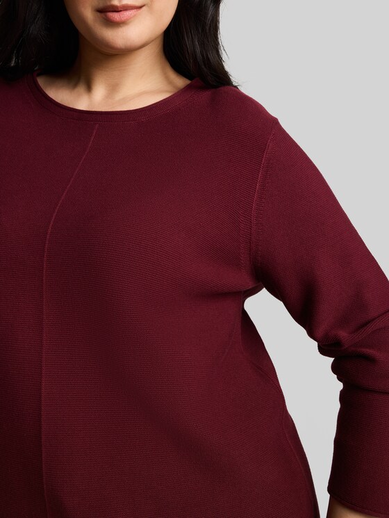 Plus Size – Cotton knitted jumper - Preppy Plum