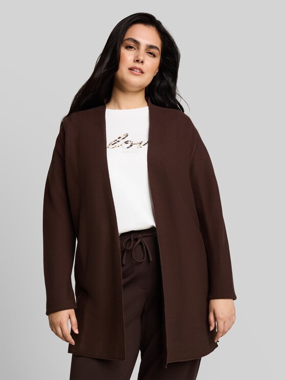 Plus Size - cotton cardigan - java dark brown