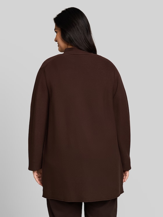 Plus Size - cotton cardigan - java dark brown