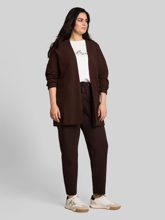 Plus Size - cotton cardigan - java dark brown