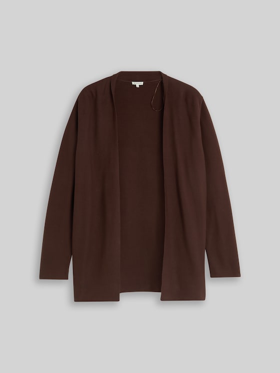 Plus Size - cotton cardigan - java dark brown