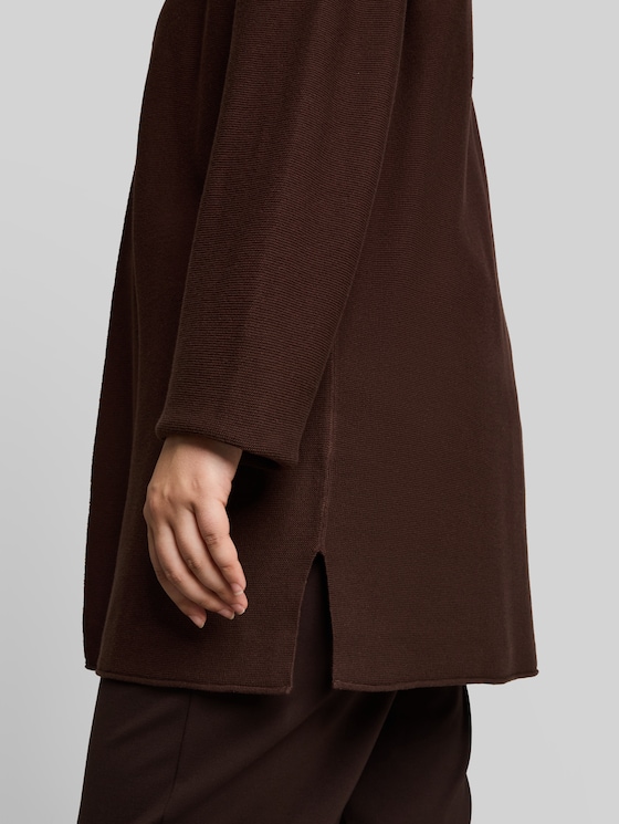 Plus Size - cotton cardigan - java dark brown