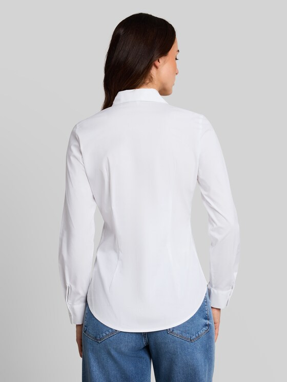 Fitted poplin shirt-blouse - White