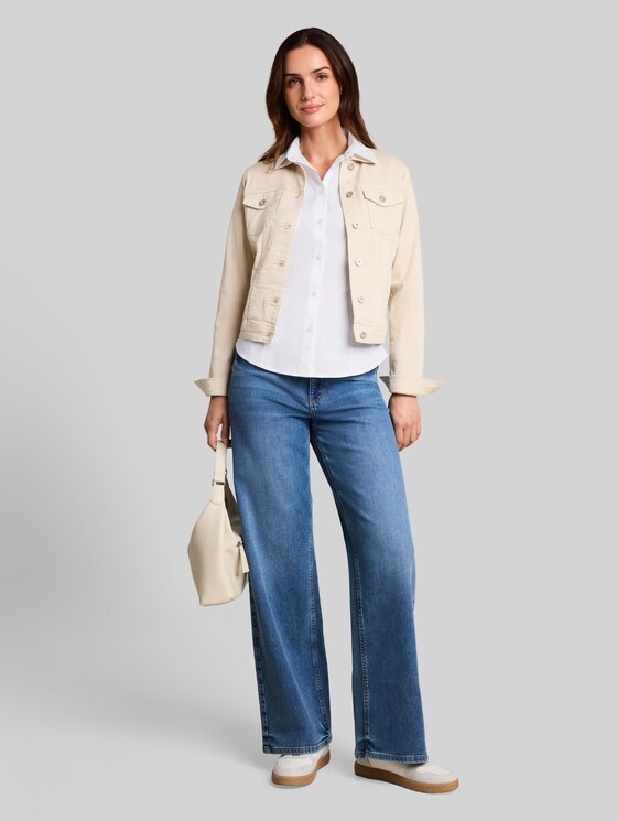 Fitted poplin shirt-blouse - White