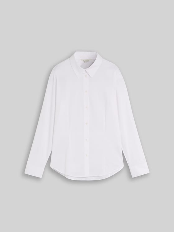 Fitted poplin shirt-blouse - White