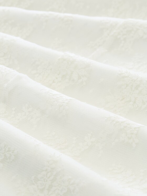 Slim-fit long-sleeved top in lace - off white