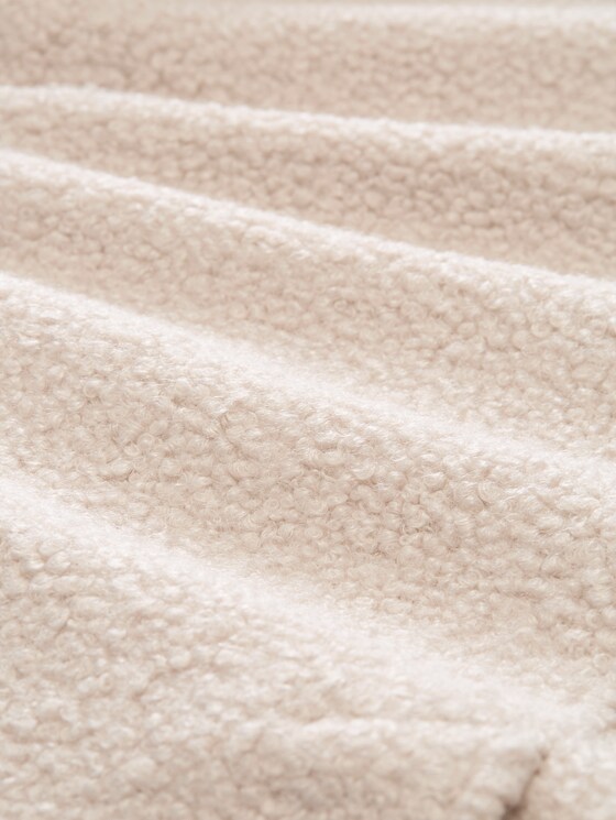 Bouclé coat with a 2-in-1 look - cold beige