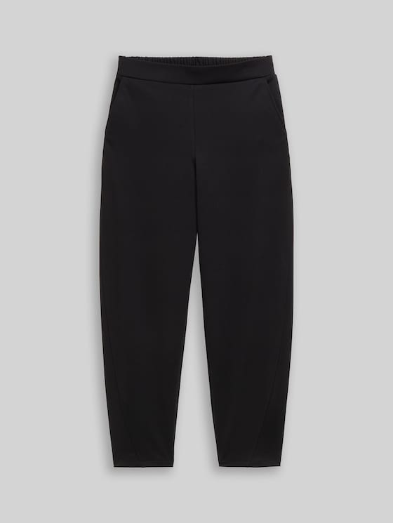 Loose-fit barrel trousers - deep black