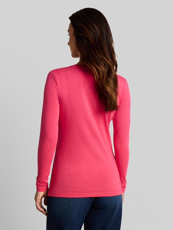 Long-sleeved top with logo print - rose pink