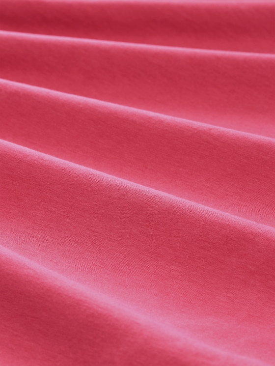 Slim-fit long-sleeved T-shirt with button placket - rose pink