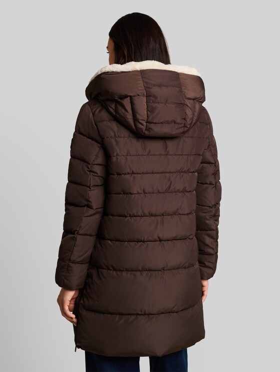 Puffer coat made from water-repellent fabric - java dark brown