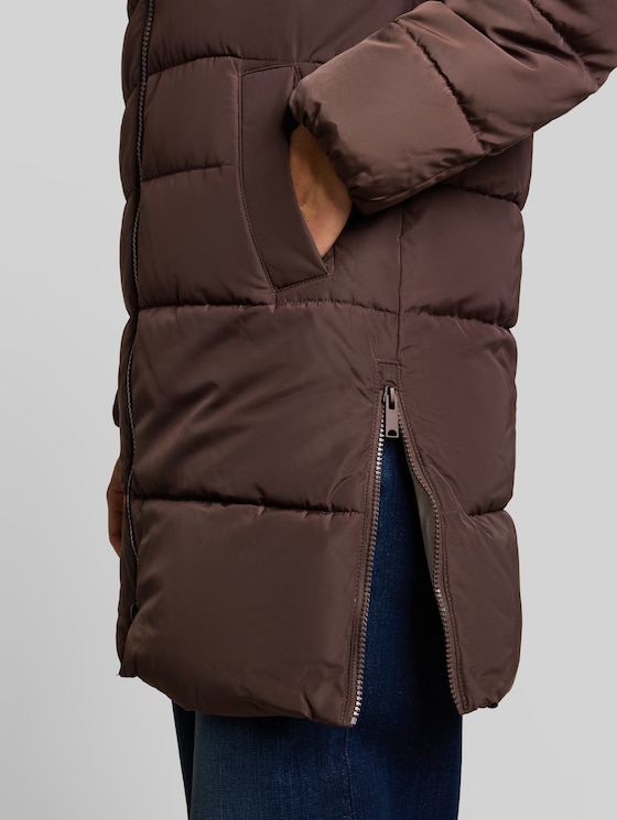 Puffer coat made from water-repellent fabric - java dark brown