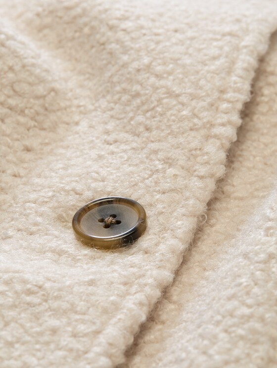 Plus Size - Bouclé coat with a 2-in-1 look - cold beige