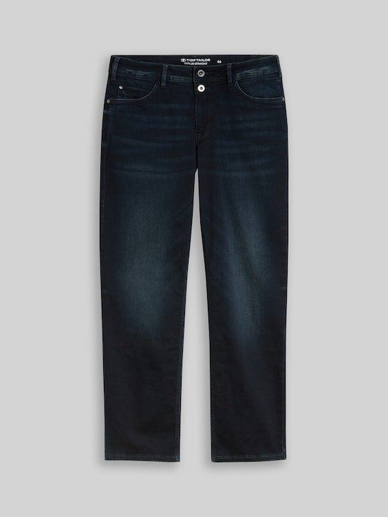 Plus Size - TTPLUS STRAIGHT Stretch Jeans - Black Blue Denim