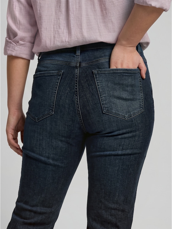Plus Size - TTPLUS STRAIGHT Stretch Jeans - Black Blue Denim