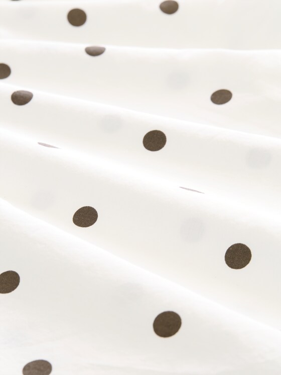 Polka-dot poplin blouse - off white dark brown dot