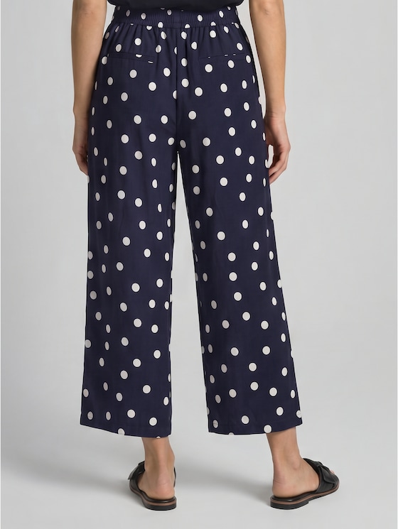 Viscose culottes - navy big dot design