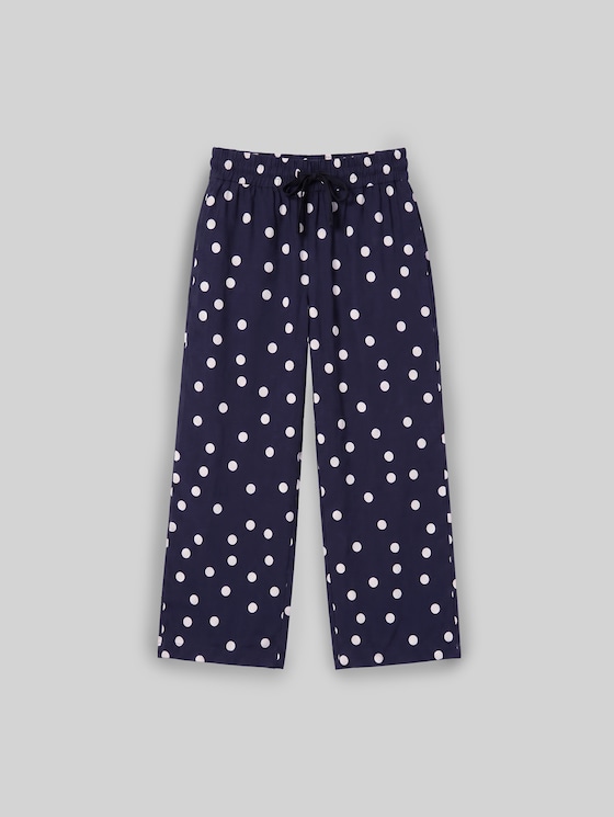 Viscose culottes - navy big dot design
