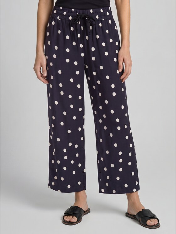 Viscose culottes - navy big dot design
