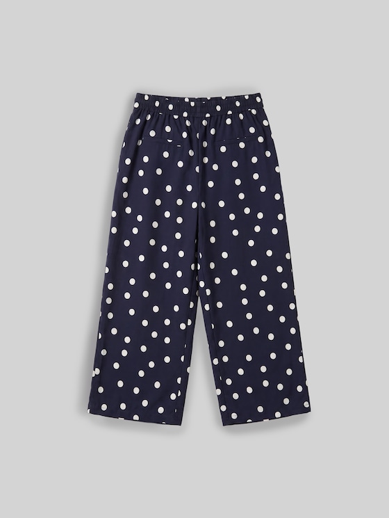Viscose culottes - navy big dot design