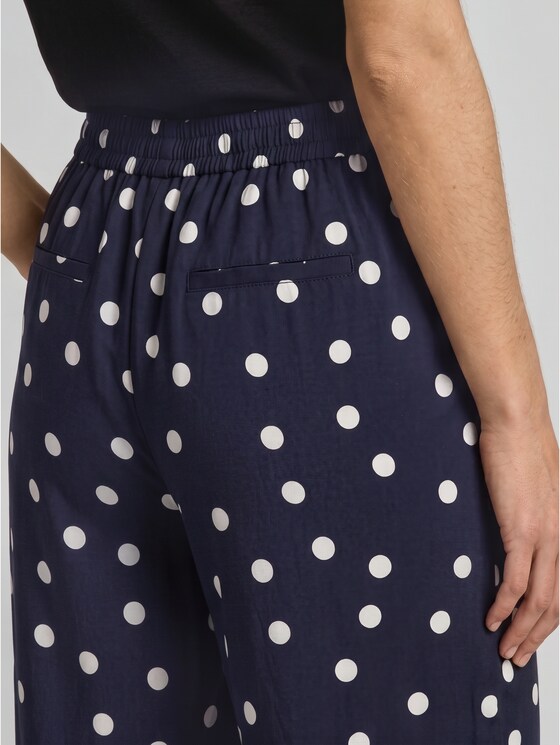 Viscose culottes - navy big dot design