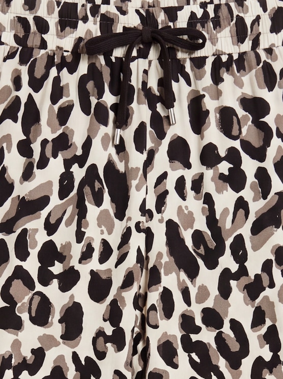 Viscose culottes - brown beige leo print