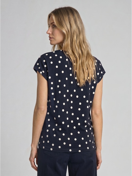 T-shirt with an all-over print - navy big dot design
