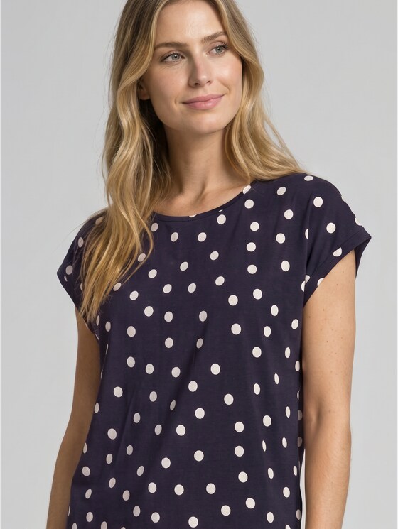 T-shirt with an all-over print - navy big dot design