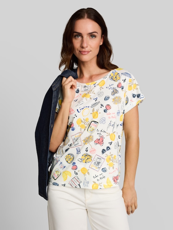 T-shirt with an all-over print - summerly lemon print