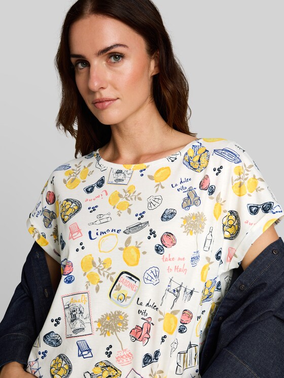 T-shirt with an all-over print - summerly lemon print