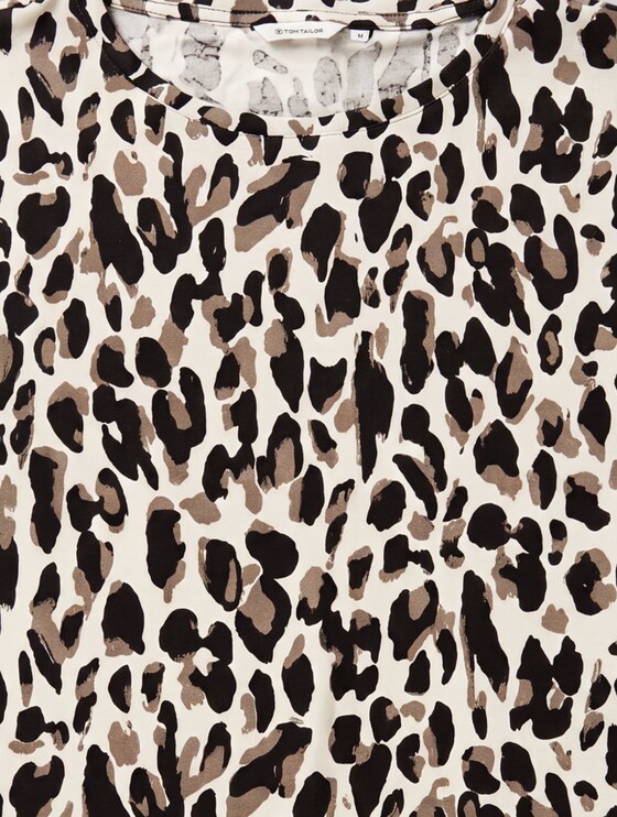 T-shirt with an all-over print - brown beige leo print