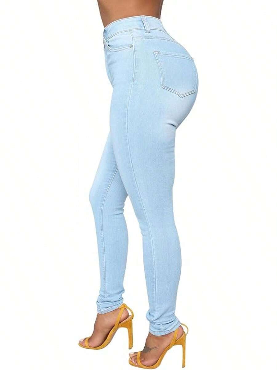 KUNMI Womens Classic High Waisted Skinny Stretch Butt Lifting Jeans Slim Fit Denim Pants - image 7